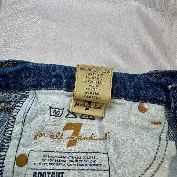 7 For All Mankind Bootcut Jeans Mid Rise Women’s 29 Denim USA Y2K Retro Preppy - Picture 7 of 16